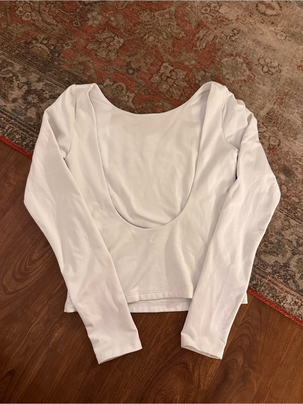 Aerie-Offline White Long-Sleeve Scoop Back Women's Top